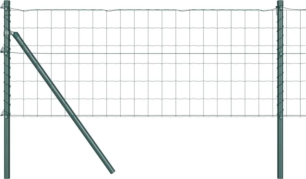 vidaXL Gard cu Stâlp Verde 0,4 x 10 m Oțel și PVC