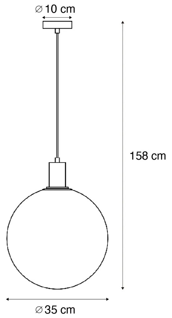 Lampă suspendată de design neagră cu sticlă curcubeu 35cm - Mallon