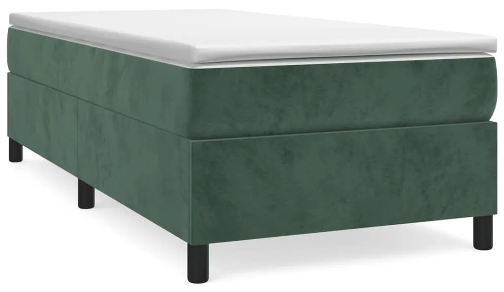 3121087 vidaXL Cadru de pat box spring, verde închis, 80x200 cm, catifea