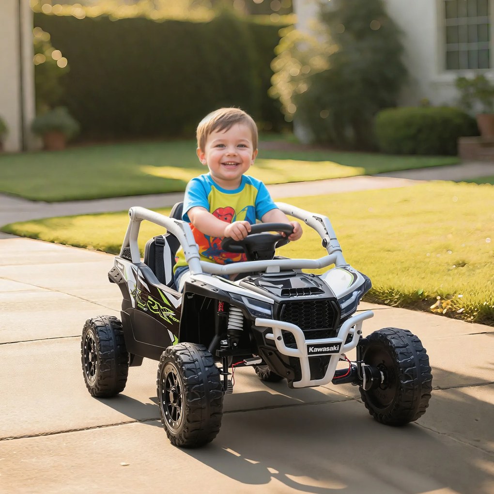 AIYAPLAY Vehicul off-road electric 12V pentru copii, telecomandă, lumini LED, muzică, claxon, pentru copii de 3-8 ani, gri | Aosom Romania