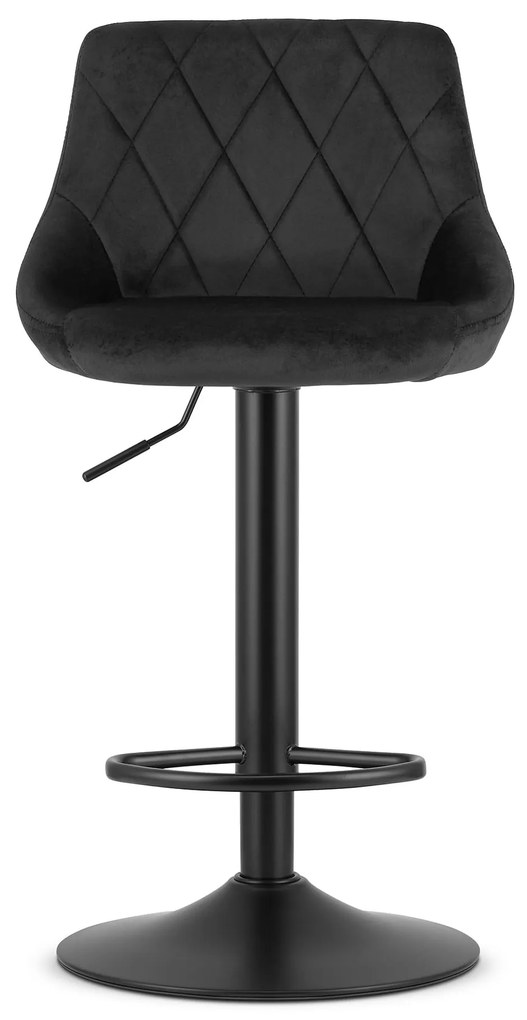 Scaun de bar negru KAST VELVET cu picior negru
