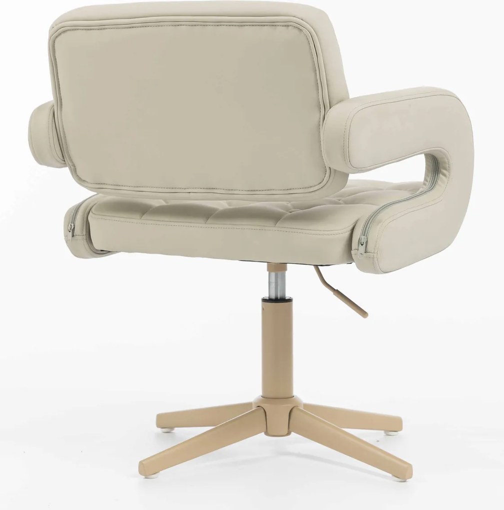 HR8403CROSS Scaun Ecru Piele Ecologica Premium Soft cu Bază Crem