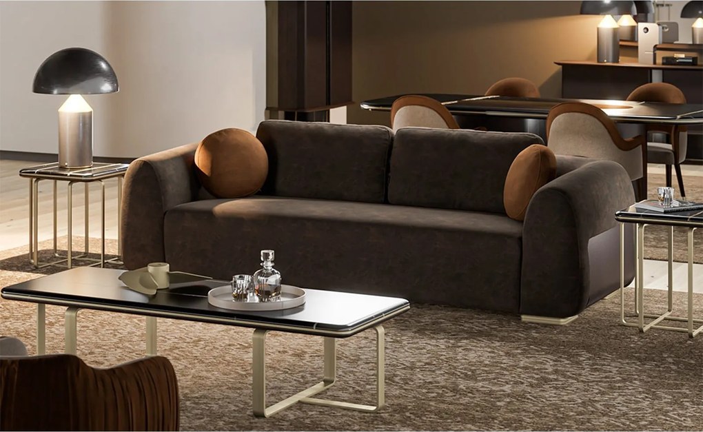 Canapea lemn masiv Maura, 260 × 73 × 105 cm