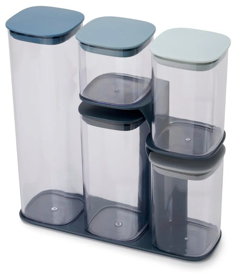 Set 5 recipiente pentru alimente cu suport Joseph Joseph Podium