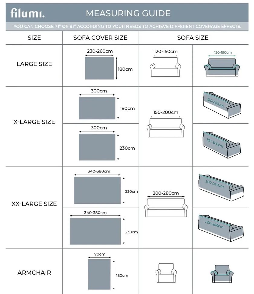 Husă albă pentru fotoliu 70 cm Talo – Filumi