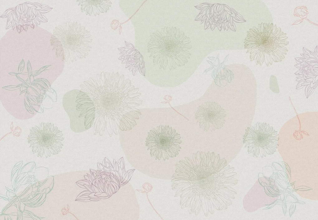Fototapet - Delicate contururi de flori (147x102 cm)