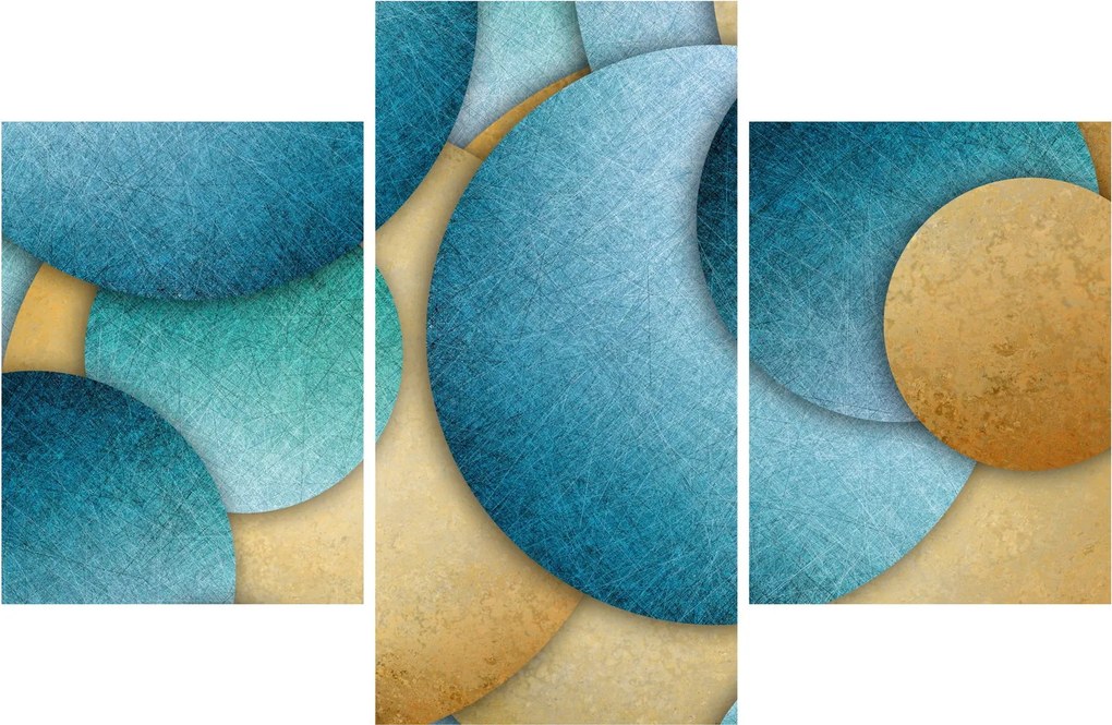 Tablou cu abstracție cercuri (90x60 cm)