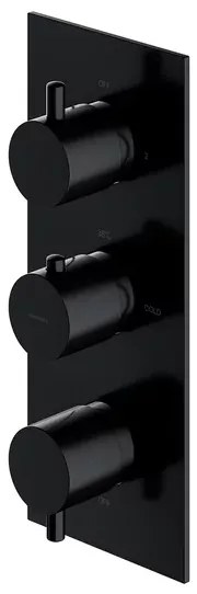 Baterie cada - dus incastrata Omnires Y termostatata negru fara corp ingropat