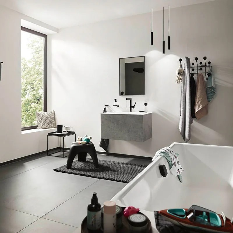 Cuier dublu, Hansgrohe, AddStoris, negru mat