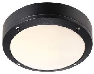 Plafoniera aluminiu negru, diametru 22cm, IP44 Desi 77636003NL