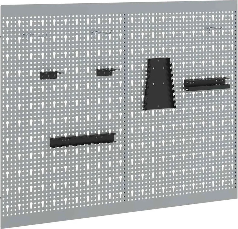 vidaXL Panou de Perete pentru Unelte 2 pcs Gri 100 x 1 x 80 cm