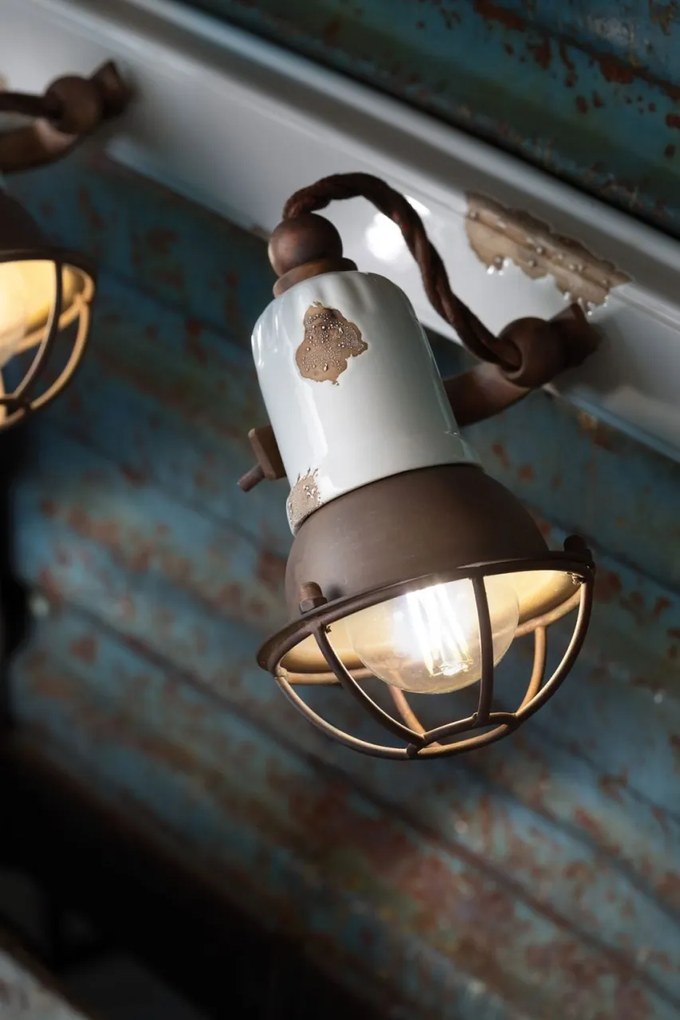 Aplica cu 3 spoturi design retro realizata manual din ceramica LOFT