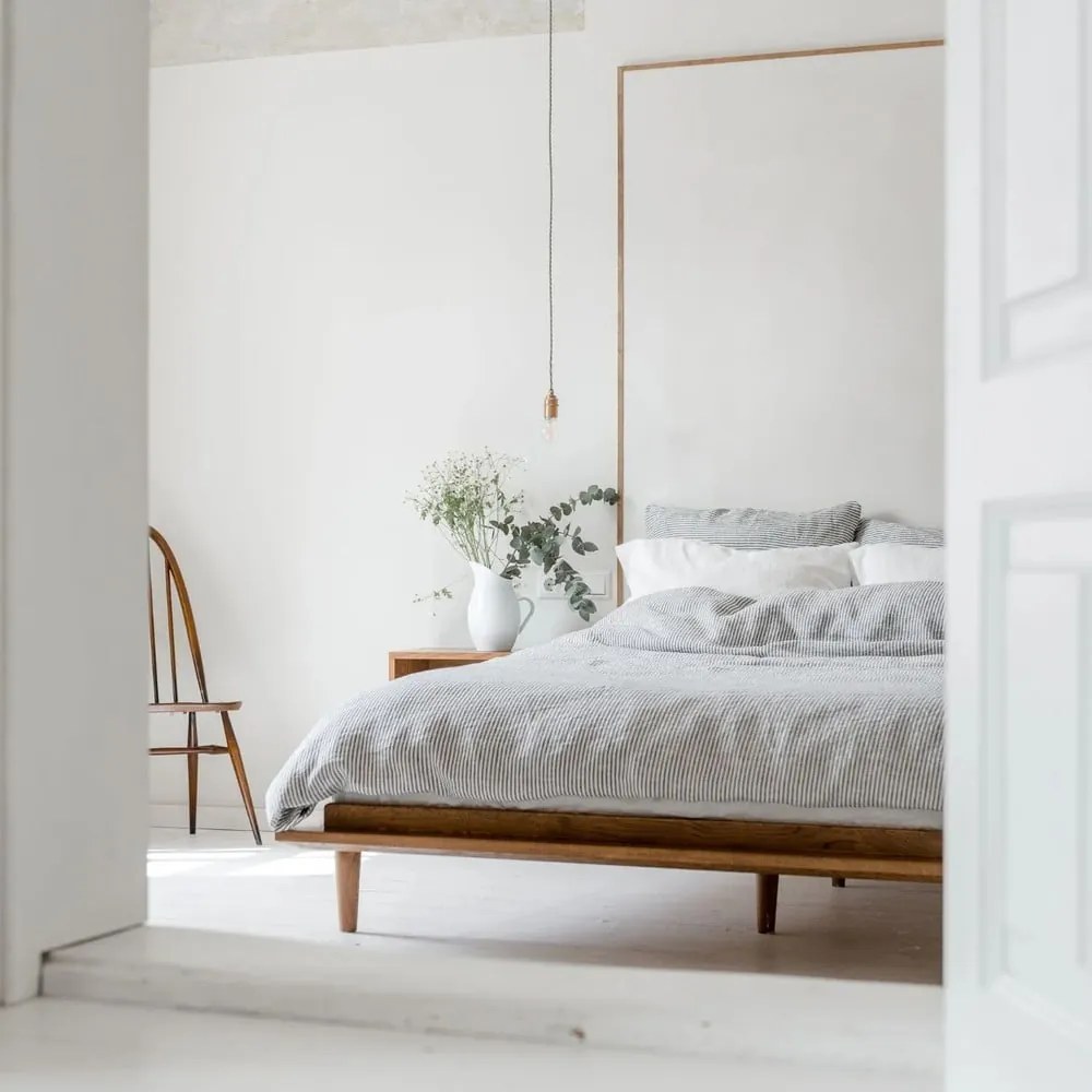 Față de pernă alb-negru din in 70x90 cm - Linen Tales