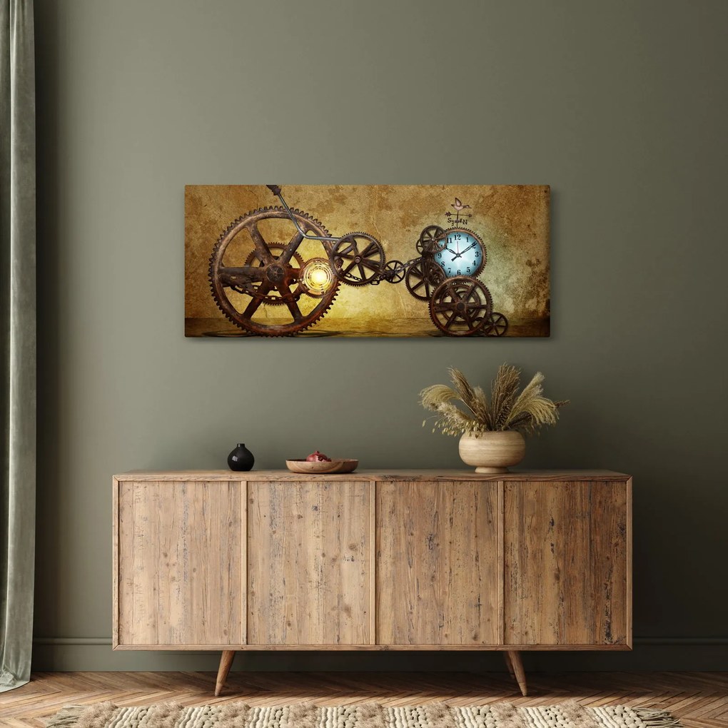 Tablou cu aparatele istorice ale ceasurilor (120x50 cm)