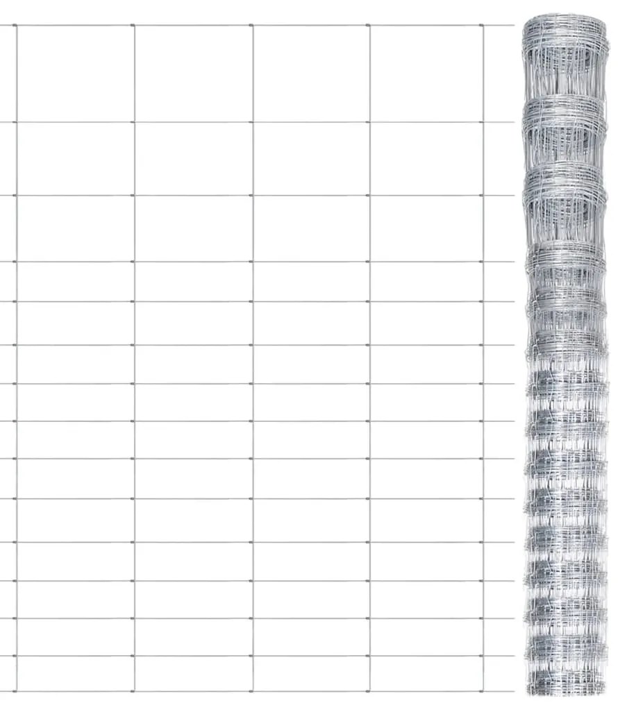 vidaXL Gard de grădină, argintiu, 50x1,6 m, oțel zincat