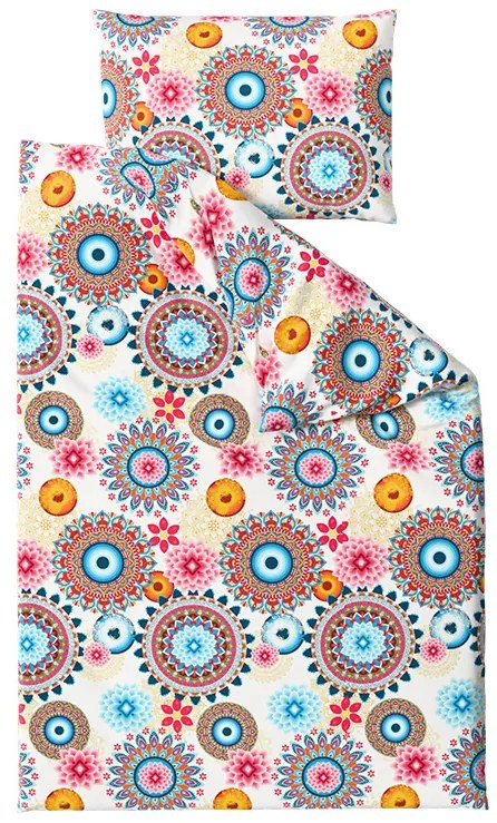Lenjerie de pat din microfibra GEOMANDALA colorata Dimensiune lenjerie de pat: 2 buc 70 x 90 cm | 200 x 220 cm