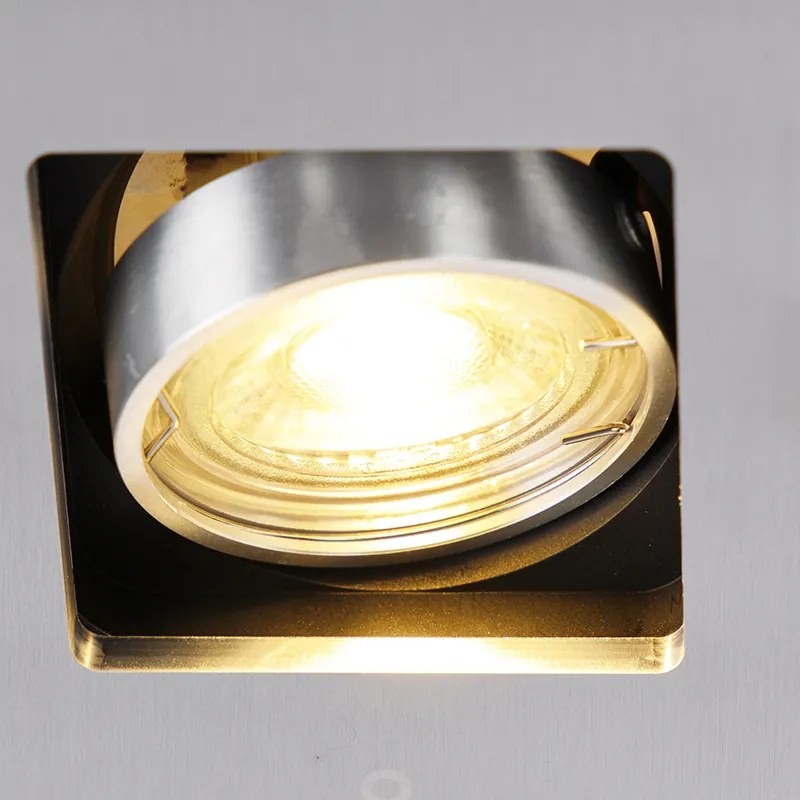 Set de 6 spoturi încastrate moderne din aluminiu, rotative și înclinabile GU10 50mm - Qure