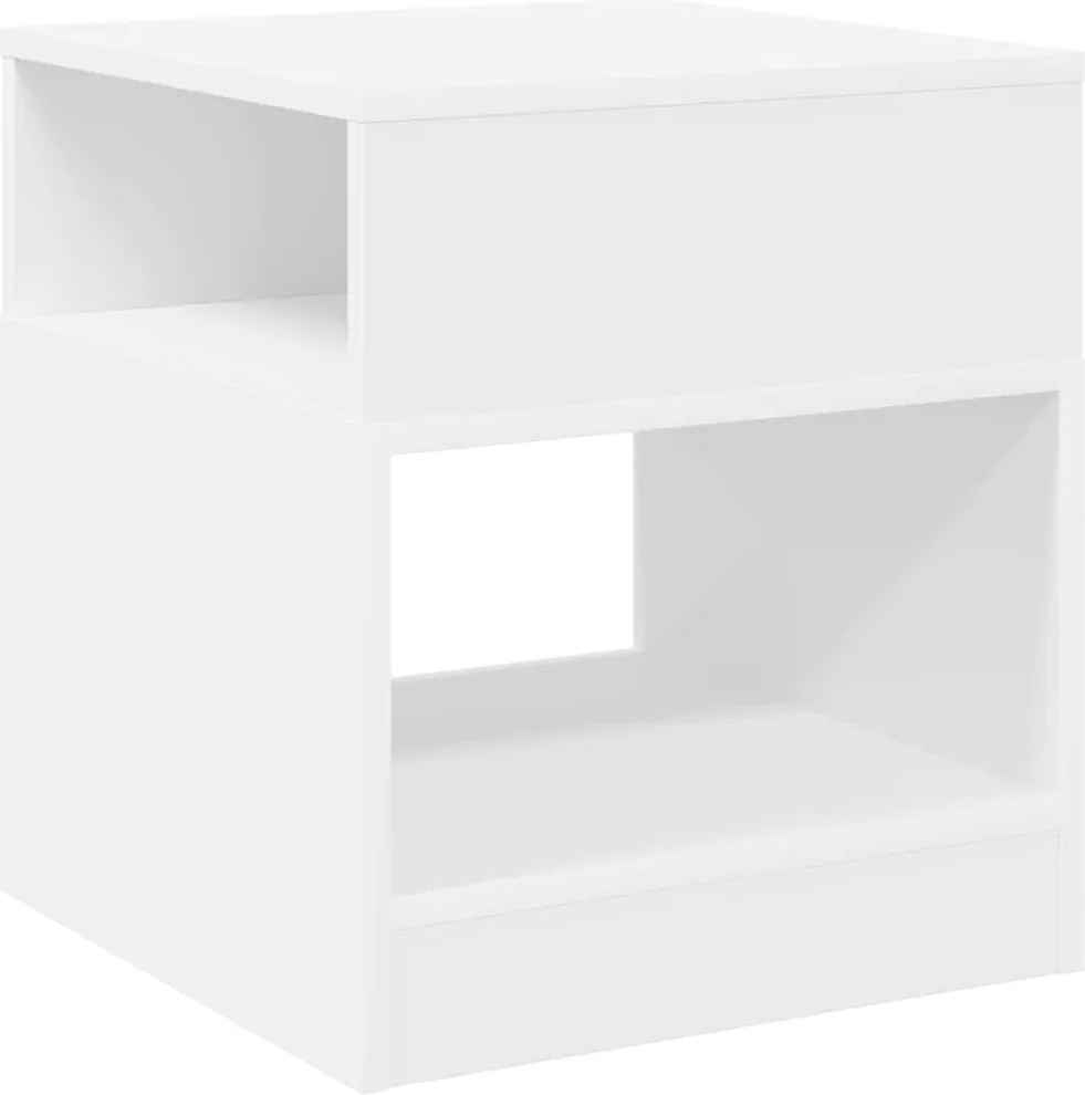 vidaXL Masă laterală Alb 40,5 x 40 x 45 cm Lemn compozit