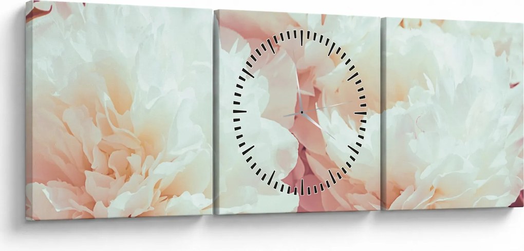 Tablou cu flori (cu ceas) (90x30 cm)