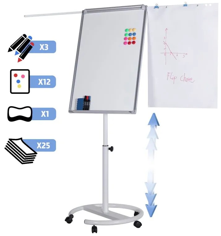 Jago Flipchart cu bază rotundă - 60 x 90 cm