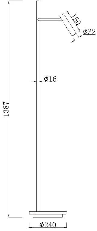 Lampadar, Lampa de podea Estudo negru MY-Z010FL-L8B3K