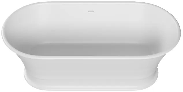 Cada baie freestanding ovala, compozit, cu preaplin, 170 x 84 cm, Foglia Clasic Elegante