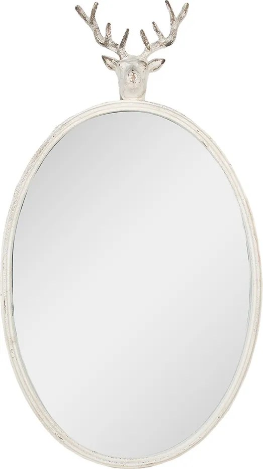 Oglinda de perete, alba, din metal, 50x10x89 cm, Deer
