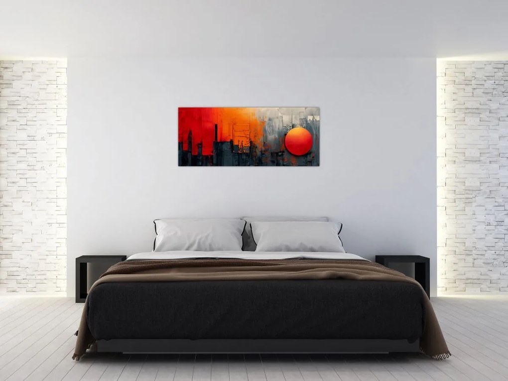 Tablou - Pictura abstractă a orașului (120x50 cm)