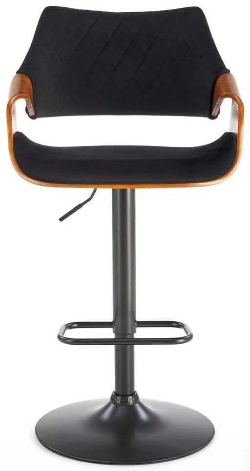 Scaun de bar Hazel, negru / nuc