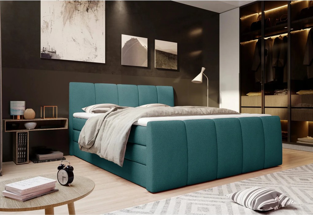 Pat boxspring FRESCO 160x200, personalizabil materiale gama Premium, c