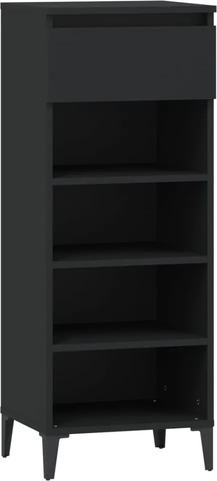 vidaXL Pantofar, negru, 40x36x105 cm, lemn prelucrat