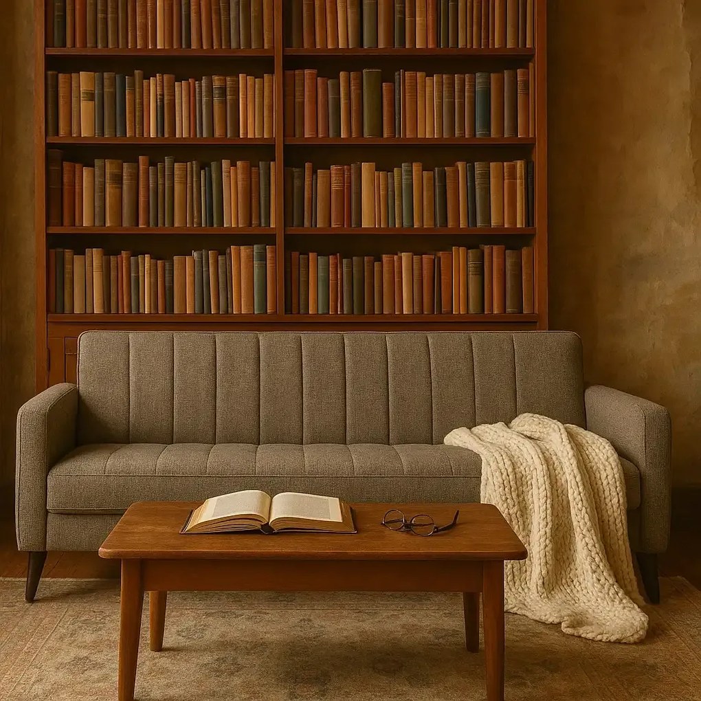 Canapea extensibila cu lada de depozitare living 215x85x90 cm – stofă, maro – Hilton