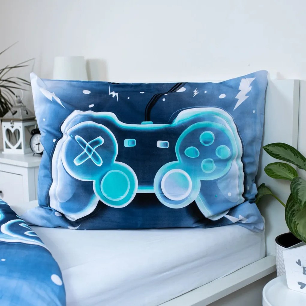 Gamer Game Over set lenjerie de pat 140×200cm, 70×90 cm