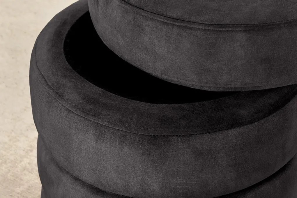 Bancheta cu spatiu de depozitare, Catifea Gri, VOQUE 50cm A-46689 VC