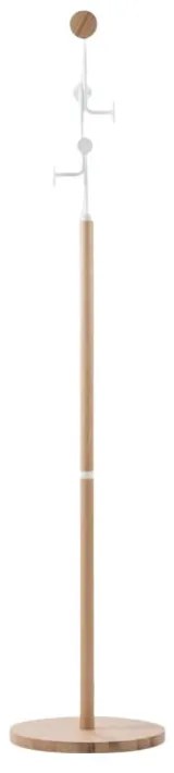 Cuier din lemn masiv de stejar cu detalii albe Gazzda Hook