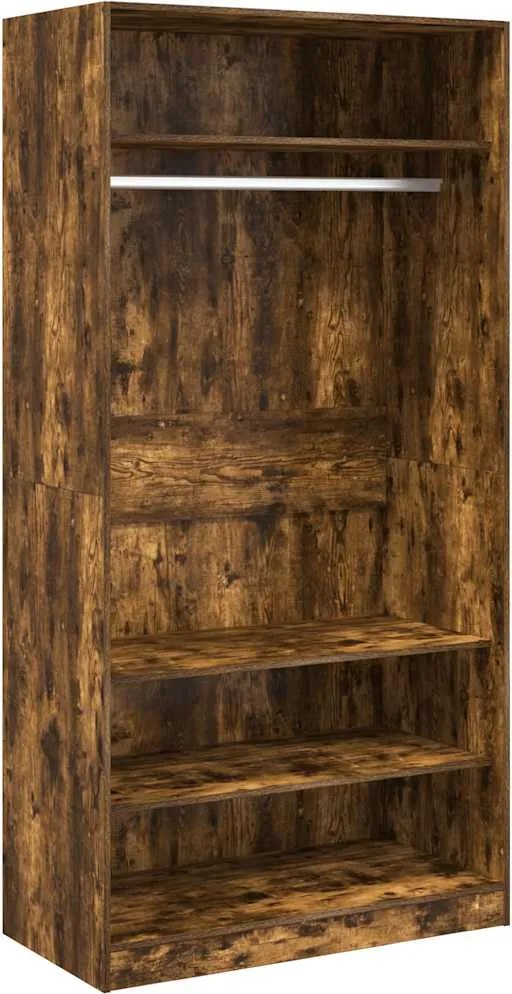 vidaXL Șifonier, stejar afumat, 100x50x200 cm, lemn prelucrat
