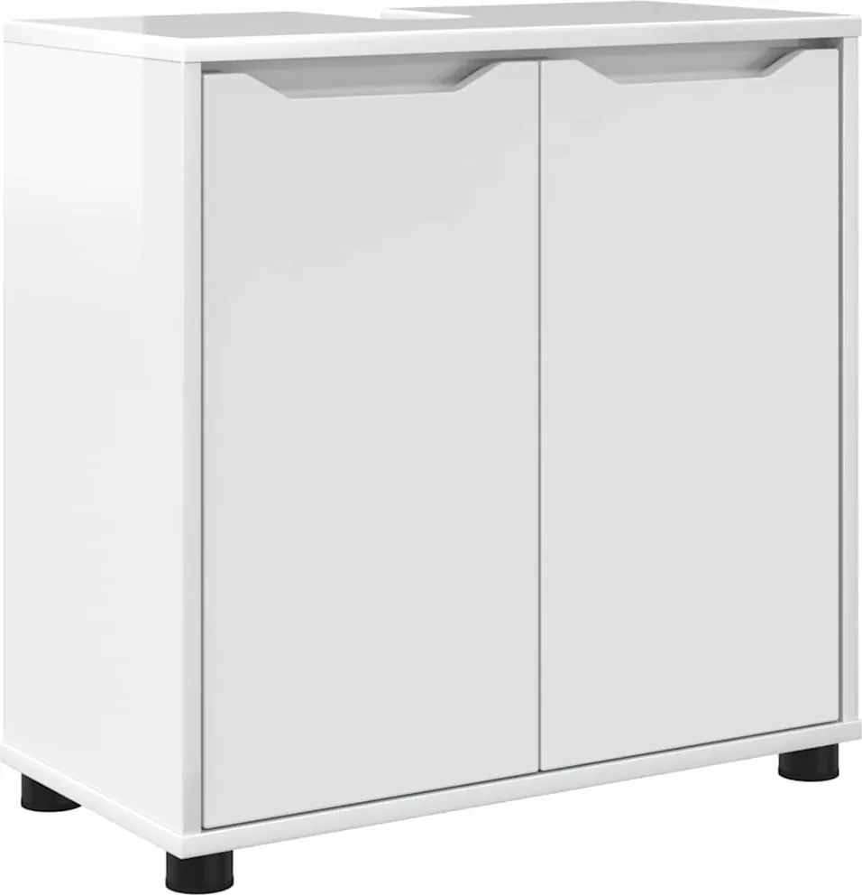 vidaXL Cabinet pentru chiuvetă de baie Alb lucios 60 x 30 x 60 cm
