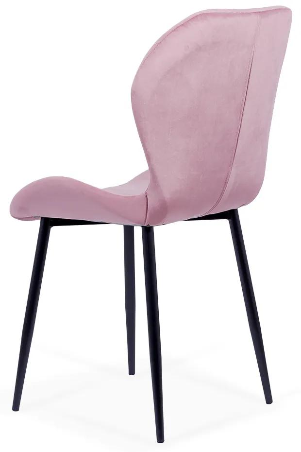 Scaun dining din catifea BUC 248U roz