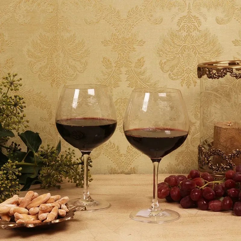 Pahar de vin roșu din sticlă, transparent, cu model în spirală gravat, 630 ml, 21,5 x 10,5 cm, „Joséphine”