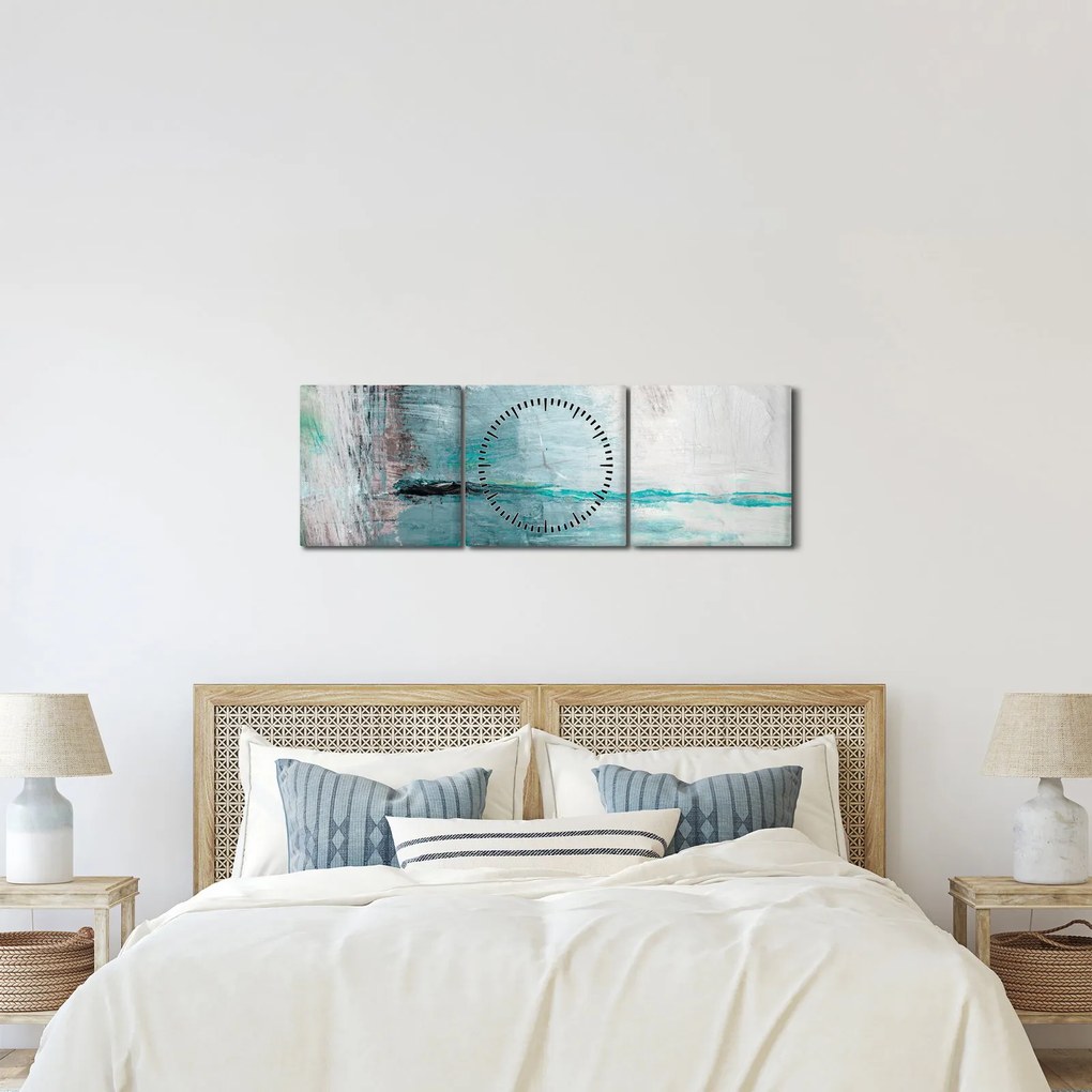 Tablou - pictură abstractă în ulei (cu ceas) (90x30 cm)