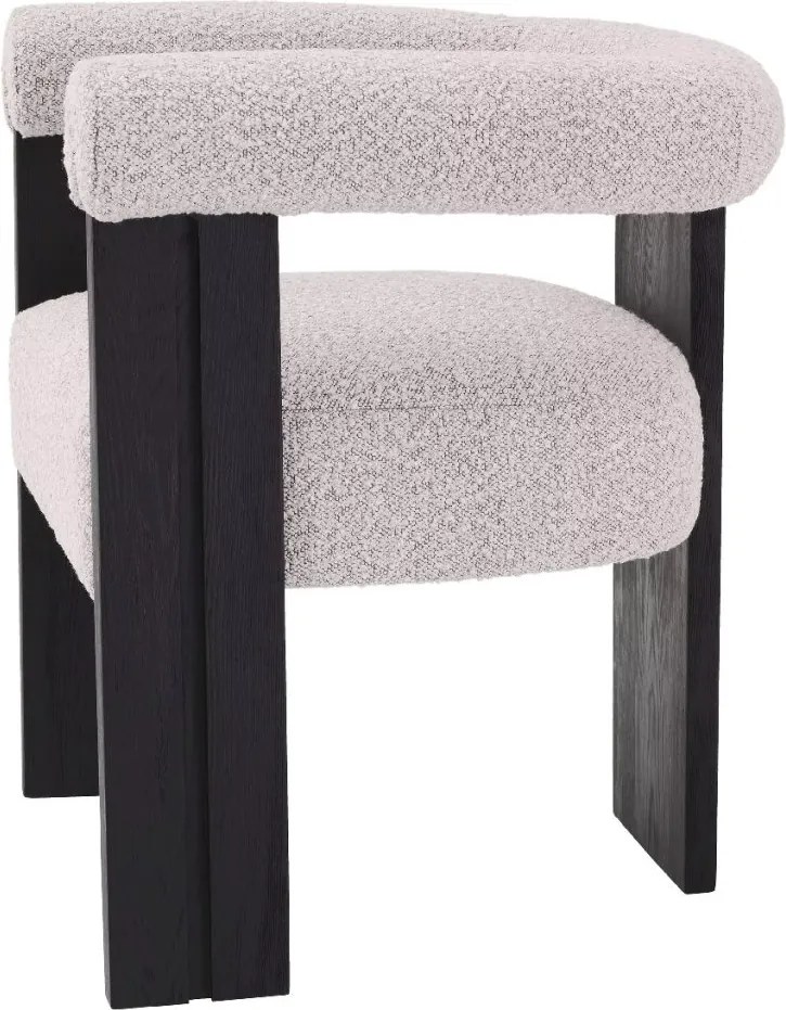 Scaun dining design LUX Percy boucle gri