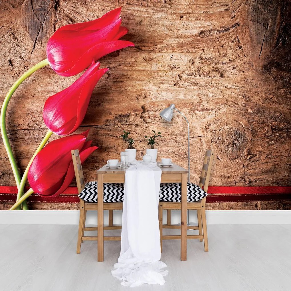 Fototapet - Lalea lemn panglica (152,5x104 cm)