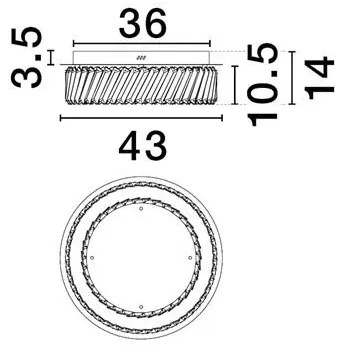Lustra aplicata LED, cristale sticla ARIETTA 43cm