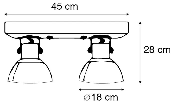 Plafoniera bronz cu 2 lumini cu lemn - Mangoes