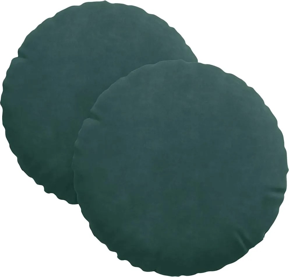 vidaXL Perne de Șezut 2 pcs Verde închis Ø 40 x 13 cm Catifea