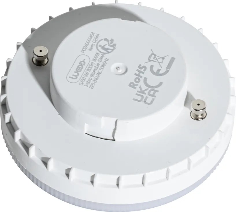 Set de 5 becuri LED GX53 cu 3 trepte de intensitate luminoasă, 9W, 900 lm, 3000K