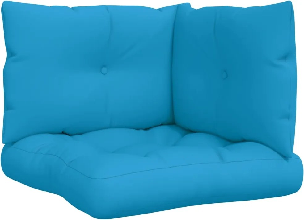 vidaXL Perne de paleți, 3 buc, albastru, material textil