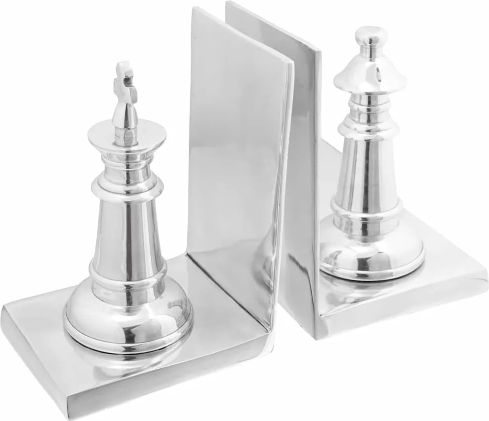 vidaXL Suporturi pentru cărți 2 pcs Argintiu 11 x 12 x 19,5 cm