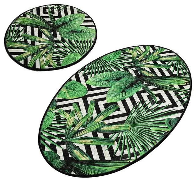Set 2 covorașe ovale de baie Foutastic Jungle