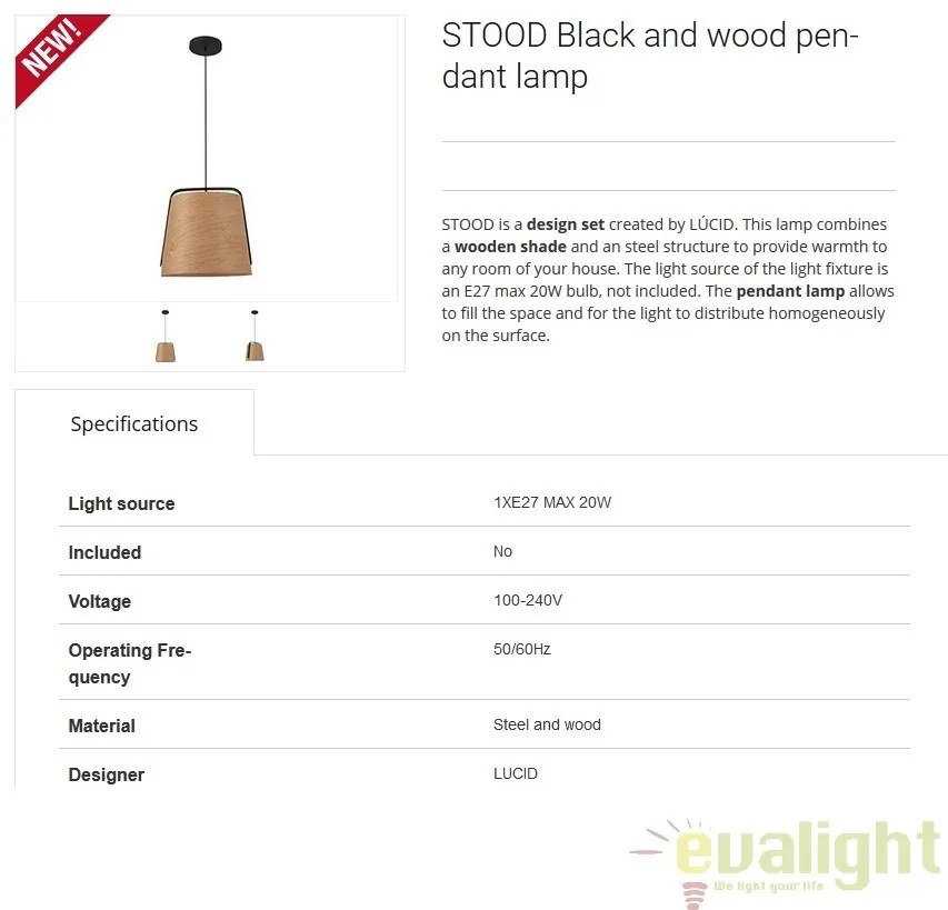 Pendul lemn design deosebit diametru 50cm STOOD 29848